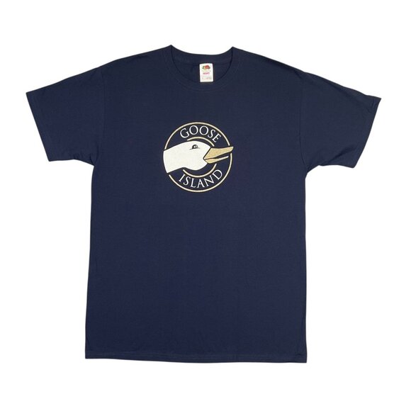 Goose Island Beer T Shirt Mens Large L Navy Blue Short Sleeve Chicago Brewery - Picture 9 of 9